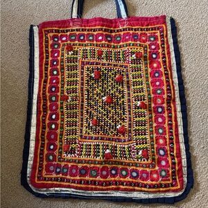 Banjara Red Blue Yellow Silver Embroidered Market Bag
